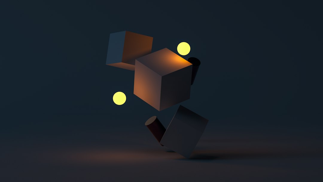 Dark minimal 3D render