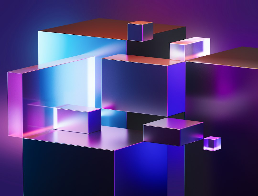 Blue abstract 3D render